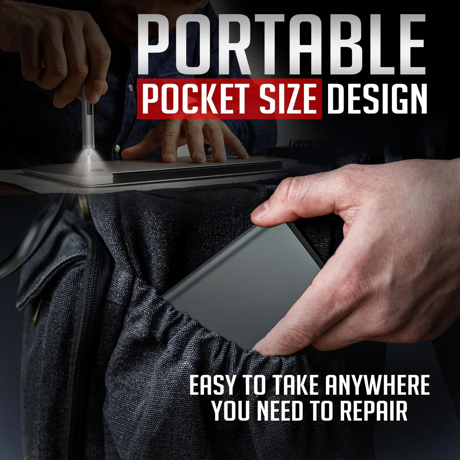 for PC iPhone Camera Watch Glasses 75 in 1 Precision Electric Screwdriver Set Cordless Magnetic Repair Tool Box with LED Light