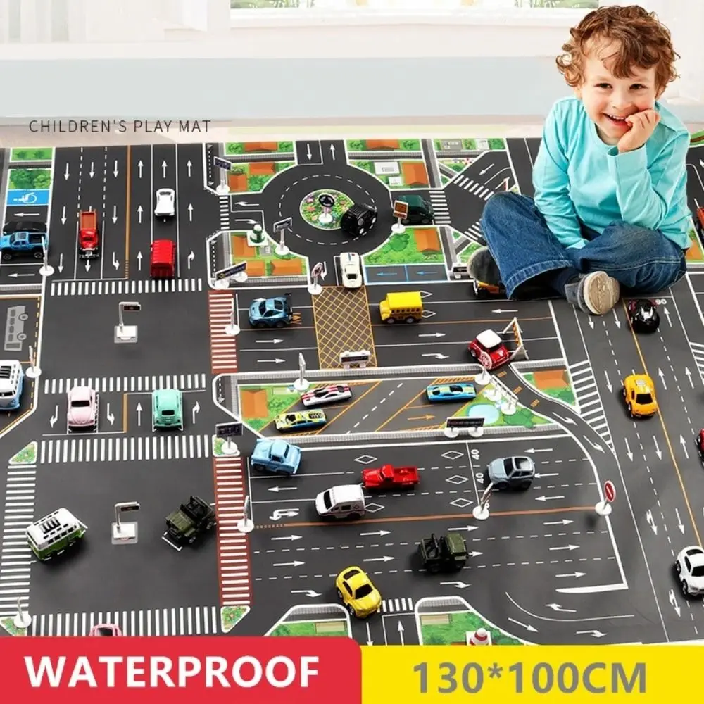 

Kids Toys Children Gift Traffic Car Map Climbing Mats Toys DIY Traffic Road Signs Road Carpet Playmat City Parking Lot Roadmap