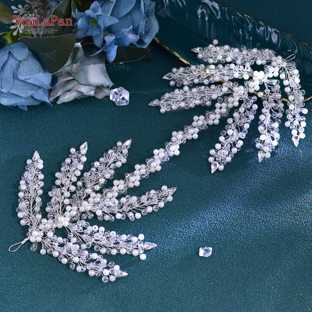 YouLaPan Luxury Crystal Pearl Bride Belts Women Party Gown Wide Belt  Waist Accessories Handmade Wedding Dress Belt SH742