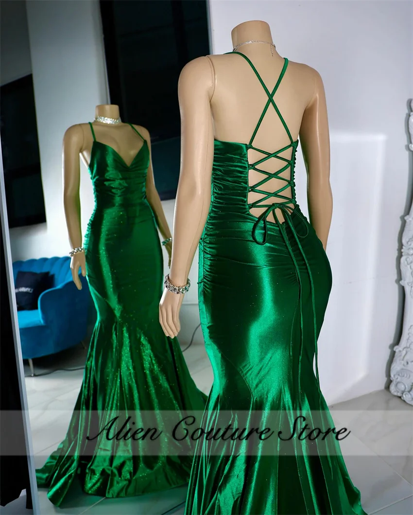 فستان سهرة فاخر للنساء ، ثوب رسمي لأعياد الميلاد ، فستان زفاف أخضر ، وصل حديثًا