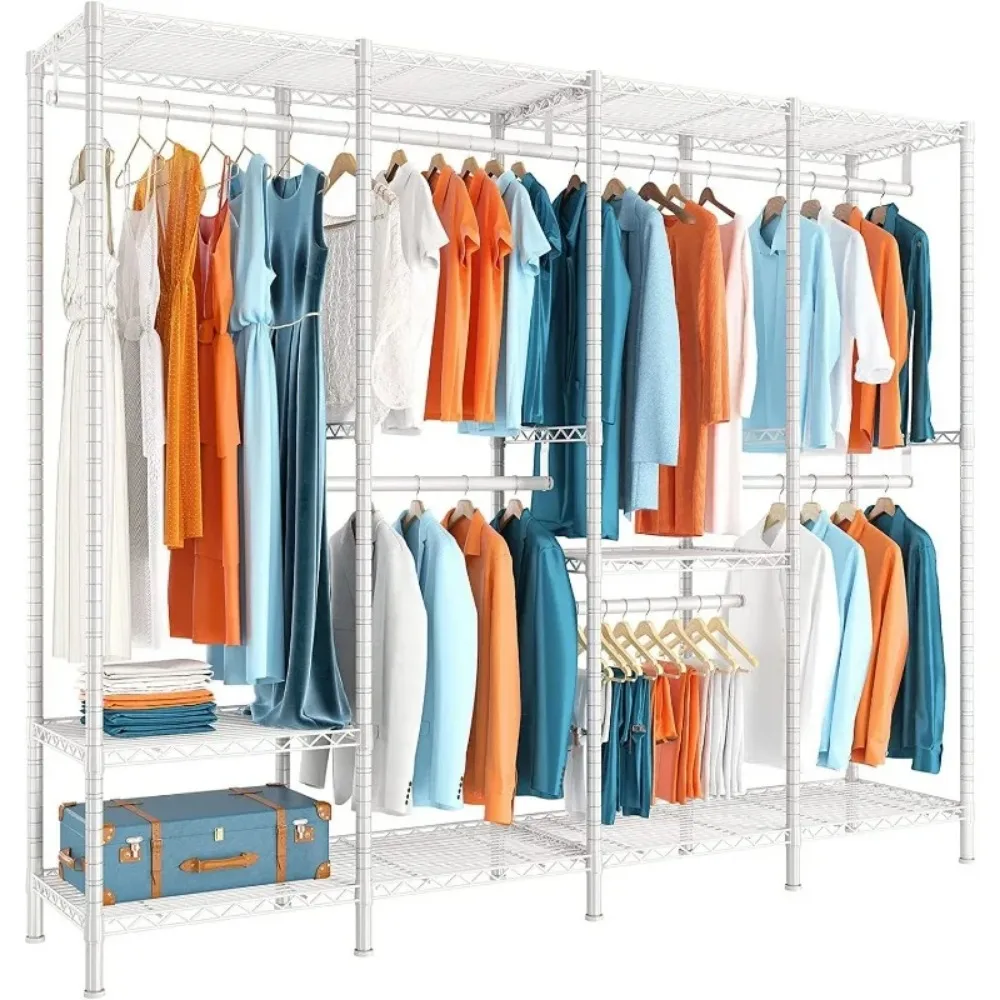 Clothes Rack 1100LBS Clothing Rack Heavy Duty Clothing Racks for Hanging Clothes, Portable Closet Metal Clothes Rack