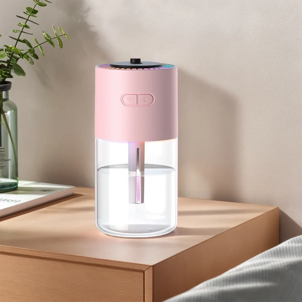 موزع روائح الزيوت العطرية مع ضوء ليلي ملون قابل لإعادة الشحن، جهاز ترطيب عطري صغير مضيء لغرفة النوم والسيارة المنزلية