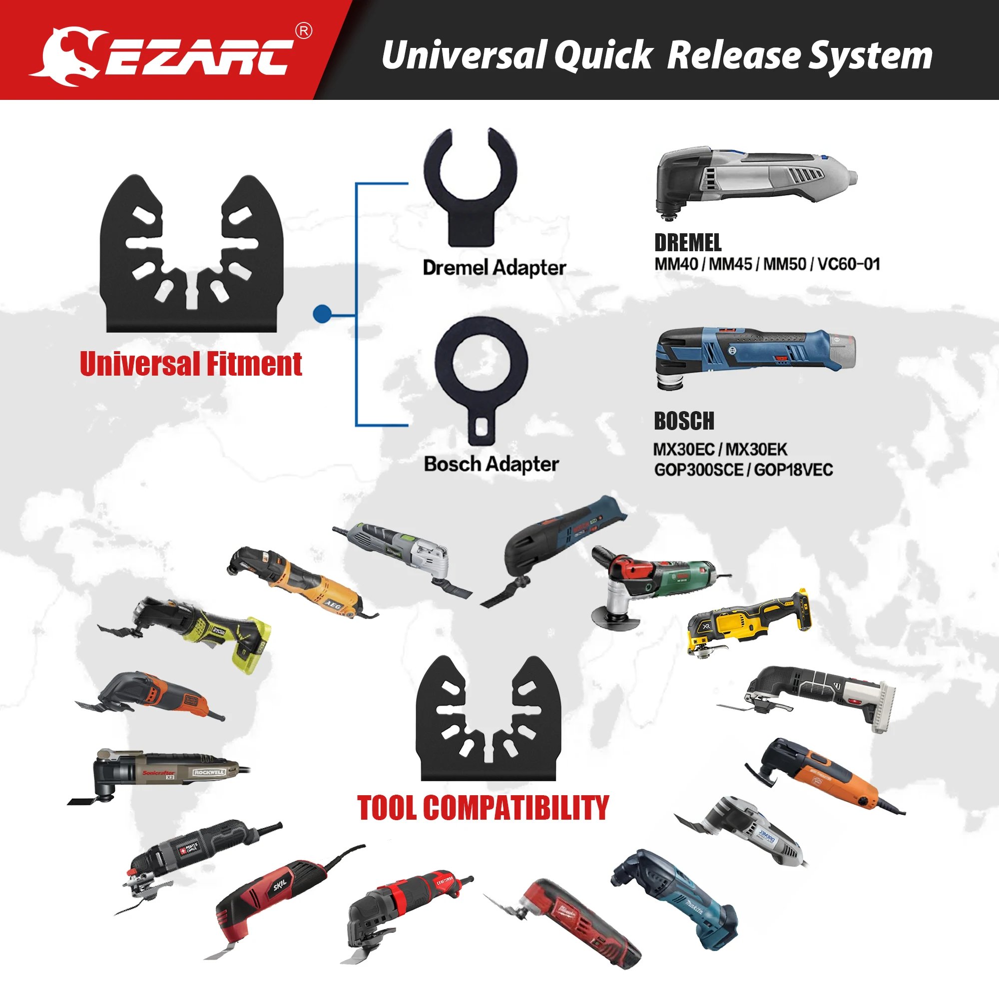 EZARC 6Pcs lame multiutensile oscillanti in titanio, lame per seghe universali oscillanti per chiodi in metallo e legno viti da taglio
