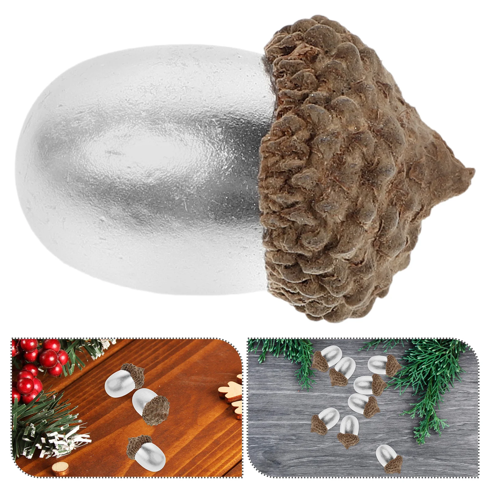 50 Uds. De bellotas artificiales realistas, simulación decorativa de bellota pequeña para Navidad, Halloween, manualidades Diy, dispersión de mesa de otoño