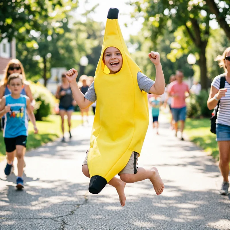 Adult Banana Clothes Halloween Party Cosplay Costume Carnival Performance Outfits Fancy Dress Fruit Banana Costume For Men Women view 3