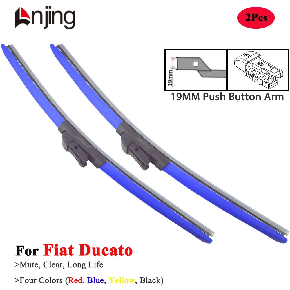 LNJING Colorful Wiper Blade For Fiat Ducato Campervan 1981 1990 1995 1999 2003 2006 2012 2016 2018 2021 Car Exterior Accessories