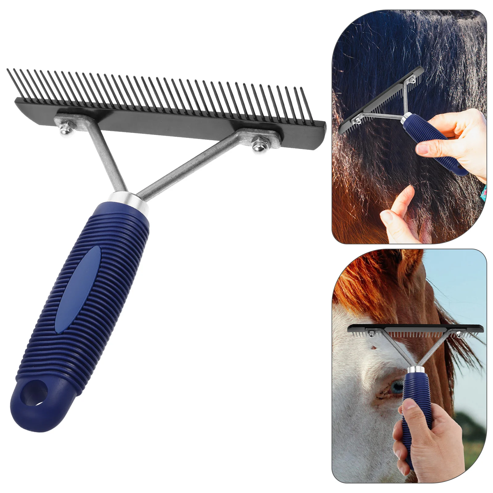 Horse Equipment Cleaning Brush Fur Remover Tool Dematting Comb Tools Horses Undercoat Scrubber