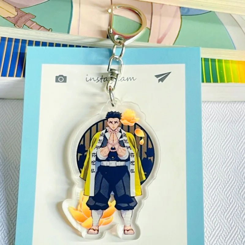 

Demon Slayer Cartoon Acrylic Keychain Rengoku Kyoujurou Anime Action Figures Doll Kawaii Key Backpack Decoration Christmas Gifts