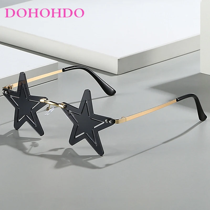 

New Fashion Metal Hip-hop Star Sunglasses Women Men Personality Brand Design Eyewear Street Photography Party Shades UV400 Очки