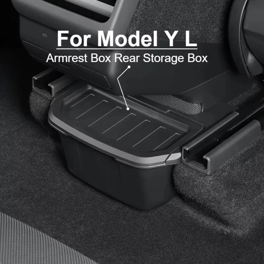Rear Seat Under Air Vent Storage Box Trash Can Organizer Case For Tesla Model YL 6‑Seater 2026 Car Interior Mod Accessories