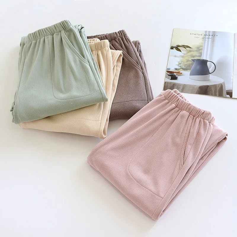 

Autumn Winter Sleeping Pant Women's Add Velvet Thick Pajama Pants Loose Casual Home Wear Warm Pyjama Trousers Female Pantalon