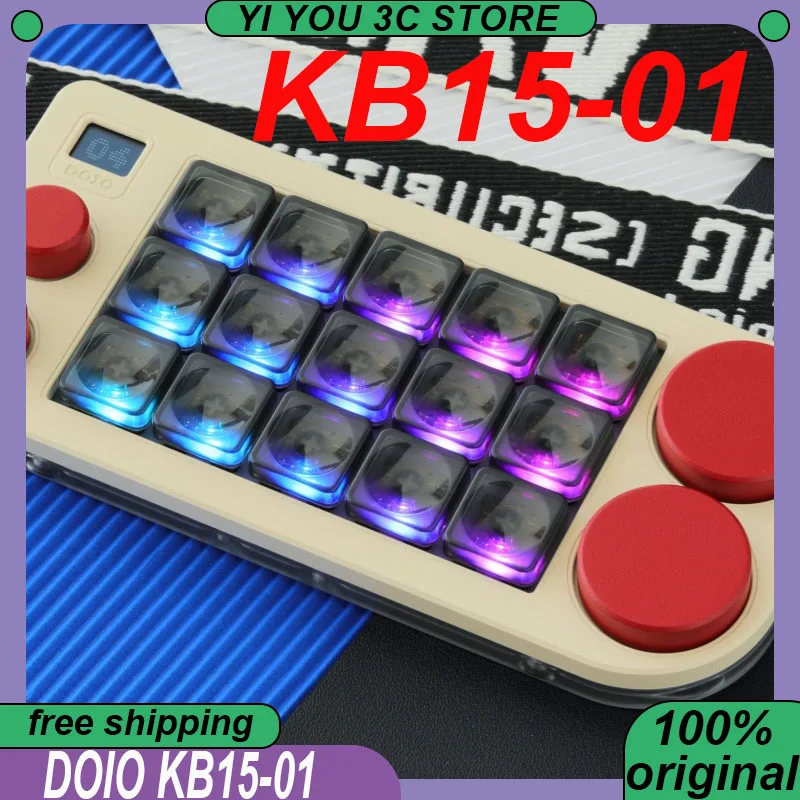 

DOIO KB15-01 Mini Keyboard Aluminum Alloy 4Knob Mechanical Keyboard Programmable PS/PR PC Laptop Gaming Keyboards