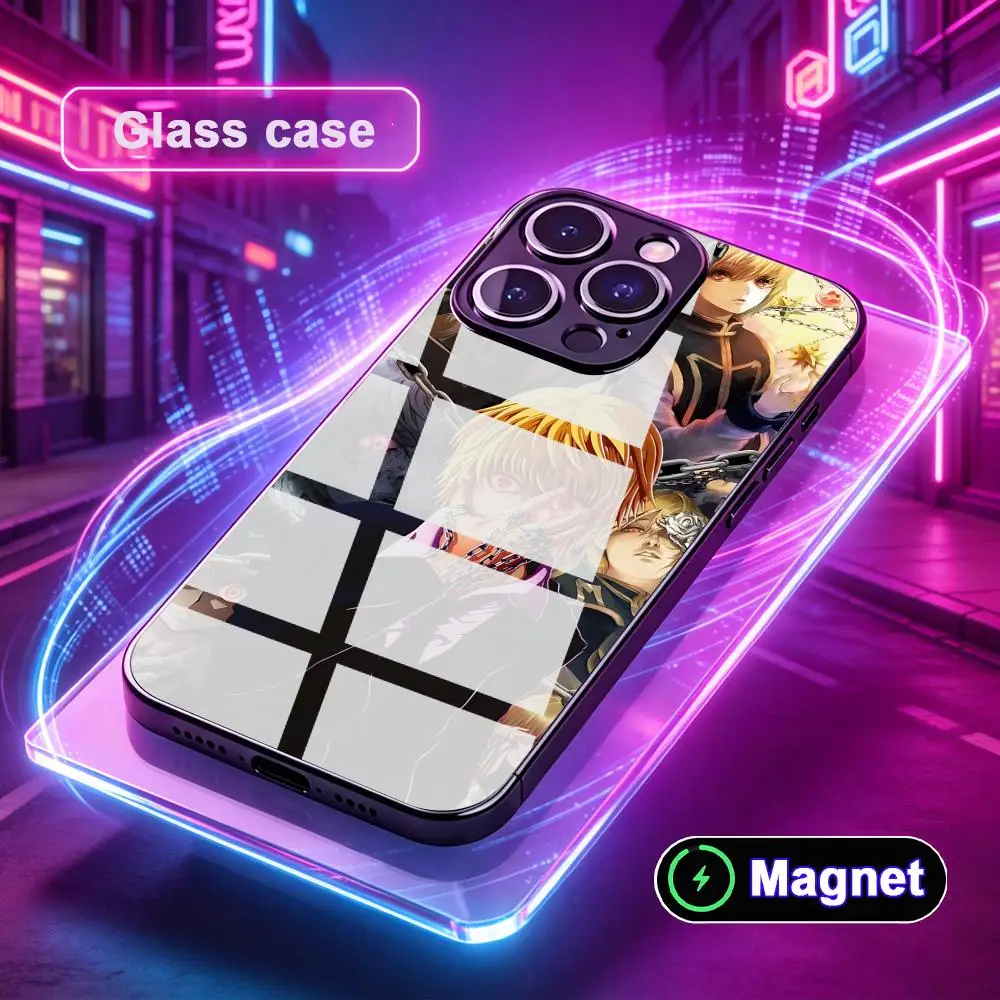 

Hunter Kurapika Glass Magnet Mobile Phone Case for iPhone 17 16 15 14 13 12 11 Air Pro Max Plus Mini Colorful Cover