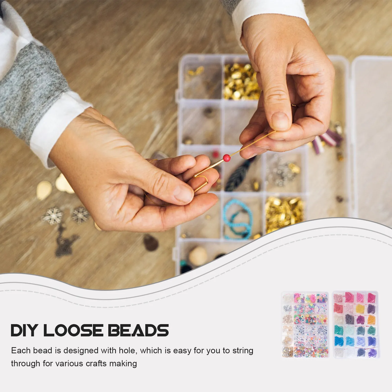 1Set Handmade Bracelet Making Kit Glass Loose Beads Colored Spacer Beads Bulk Quantity DIY Jewelry Accessories Crafts Supplies