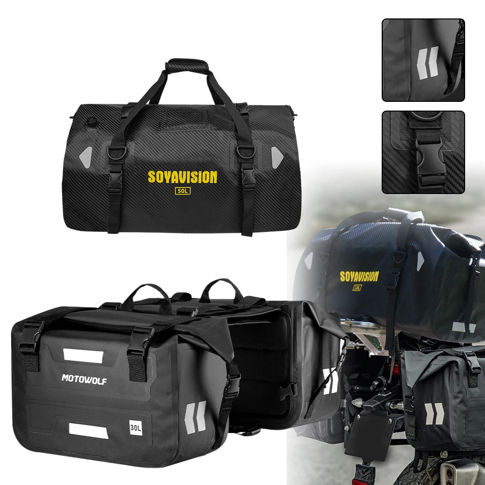 العالمي للدراجات النارية مقاوم للماء الذيل أكياس المقعد الخلفي أكياس الدراجات التخييم حقيبة سفر أكياس السرج تخزين الأمتعة الجانبية #6