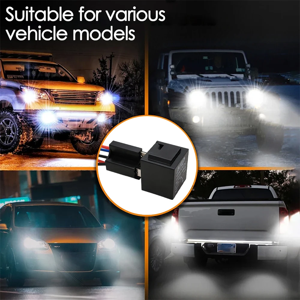 Relay with adapter and wire for car DC 12V 40A 5pins Connector Booster Cable Relay Fuse Socket Car Accessories