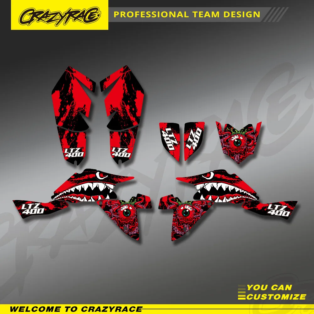 

ATV Graphics Background Decal Sticker Kits For Suzuki LTZ400 LTZ LT-Z 400 2009-2015 2014 2013 2012 2011 2010 Custom Number
