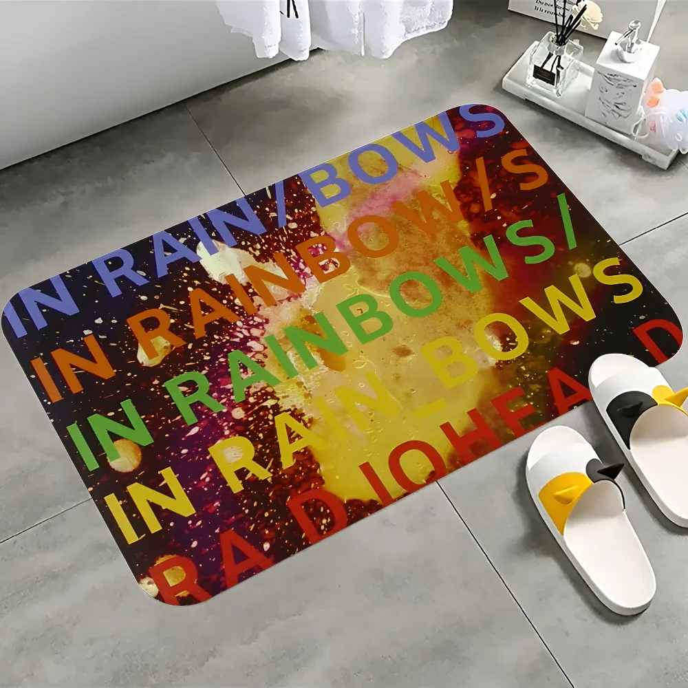 Rock Band Radiohead Music Bathroom Mat Kids Room Bedroom Decoration Balcony Anti-Slip Doormat Living Room Bedside Area Rugs