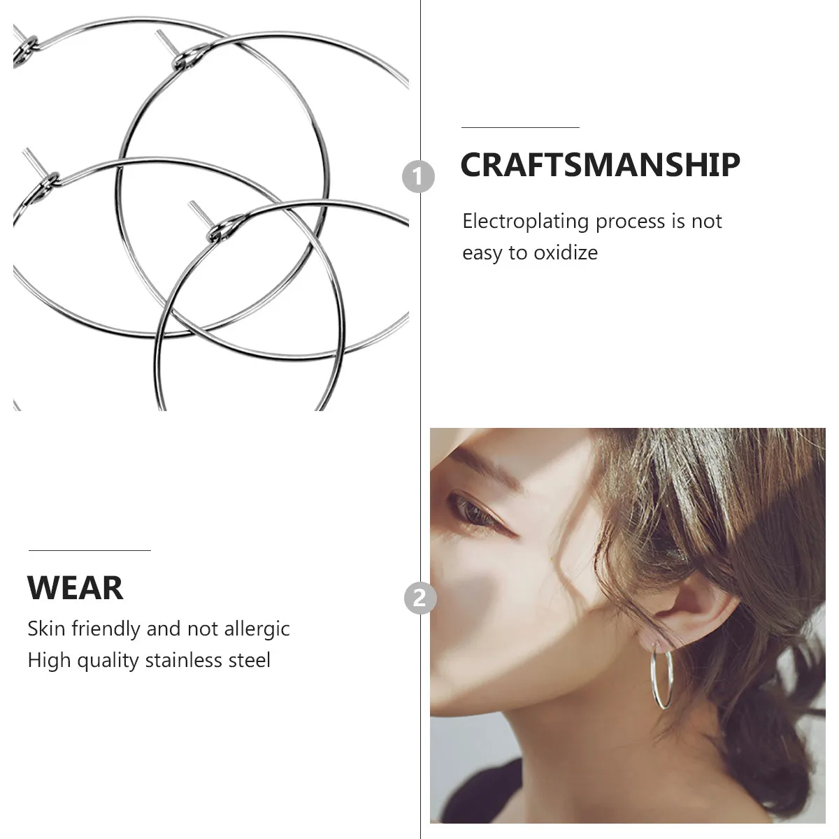 

150Pcs Stainless Steel Circle Earring Accessories Silver Premium DIY Hooks Components for Fashionable Ear Jewelry Making