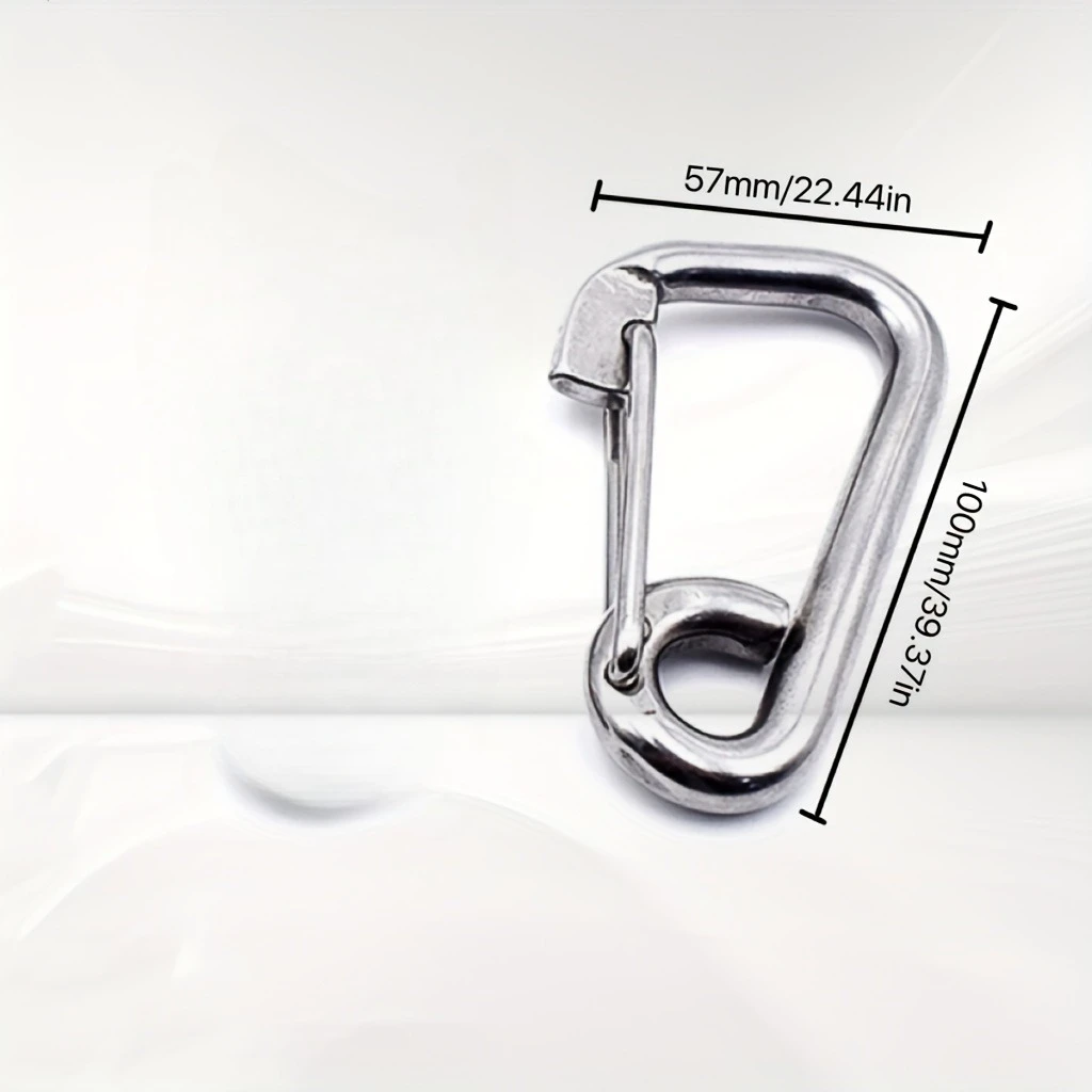 1PC M10 Stainless Steel Spring Buckle Hook, Quick Connection Snap Ring, Large Size Buckle Clip, Outdoor Hanging Buckle