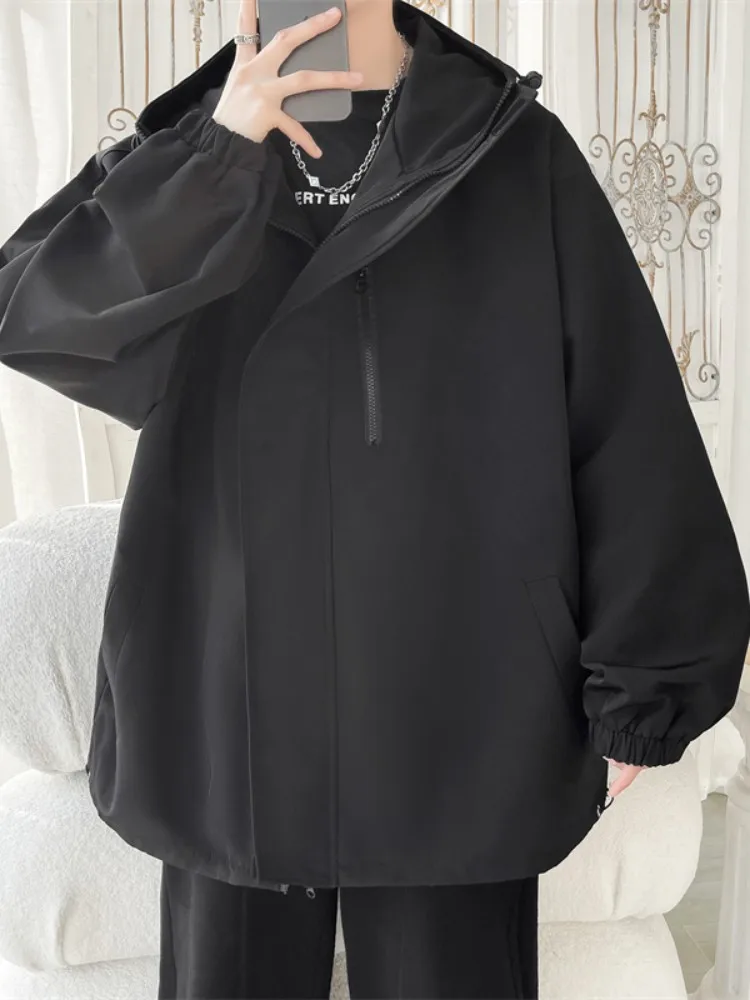 

Мужская демисезонная водонепроницаемая ветрозащитная куртка-пилот с капюшоном, длинными рукавами, на молнии, повседневная уличная одежда