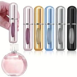 5 Piece Portable Perfume Spray Bottle - 5ml Refillable & Reusable, Bottom Fill Designed for Traveling