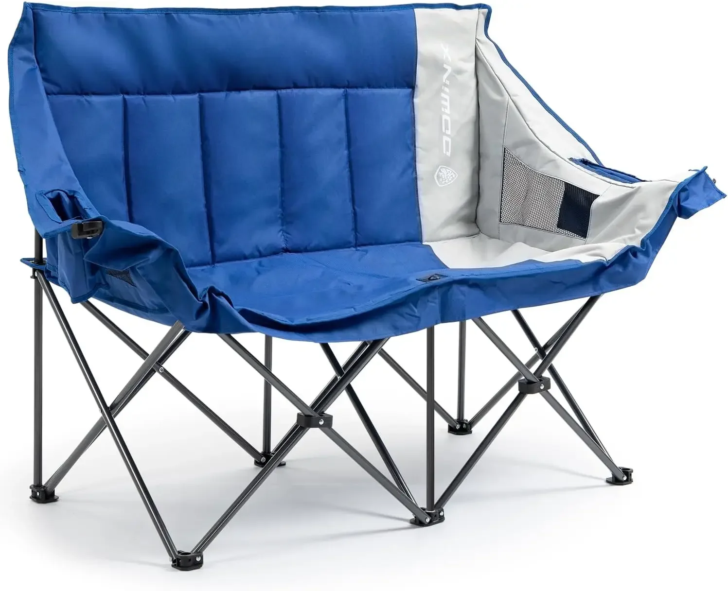 

Double Camping Chair Portable Folding Outdoor Loveseat with Side Pockets, Lawn Chair Camping Couch for Beach/Outdoor/Patio