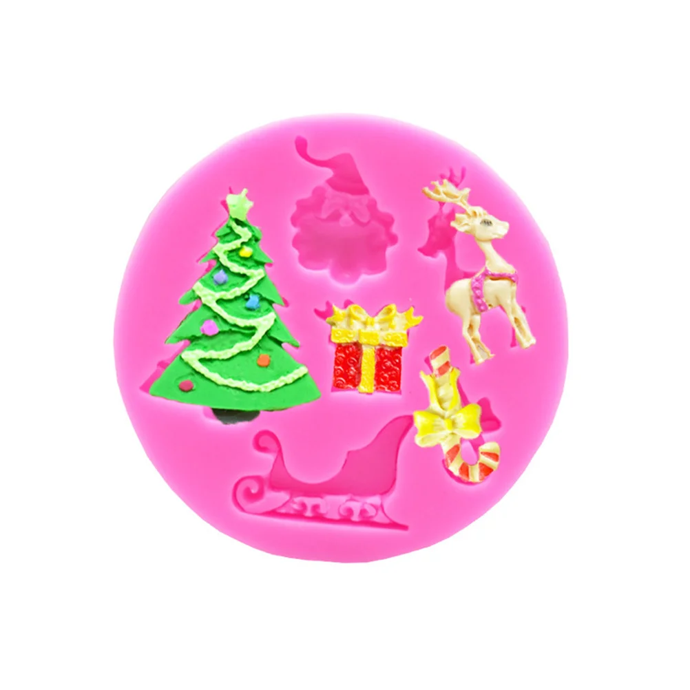 

Silicone Santa Claus Christmas Tree Mold Non Stick Eco Friendly Premium Baking Fondant Cake Chocolate Candy DIY Dessert Mold
