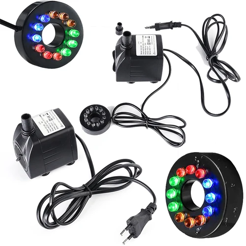 Bomba sumergible silenciosa AC 220V 10W 12 luces 450L/H acuario fuente de jardín acuario estanque de peces filtro de rocalla bomba de circulación