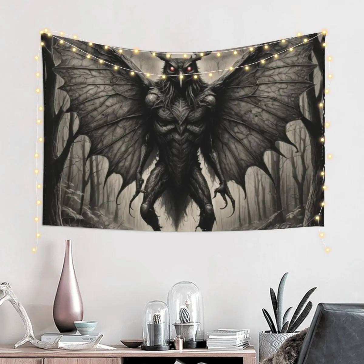 

The Mothman Cryptid Tapestry Wallpaper Bedroom Nordic Home Decor Room Decorations Aesthetic Tapestry