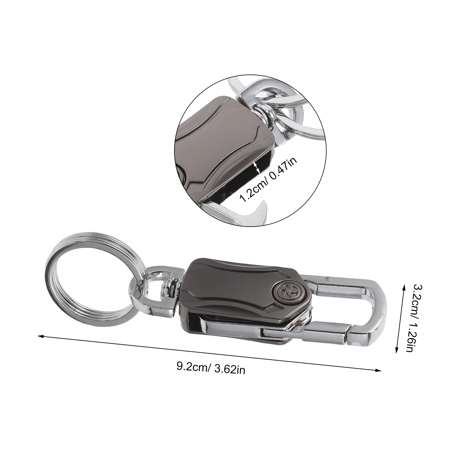 3 Stück kreativer Metall-Schlüsselanhänger Fidget – rotierender Spinner-Schlüsselanhänger – Retro-Taschenanhänger für Handtasche, Geldbörse, Outdoor-Pendelzubehör