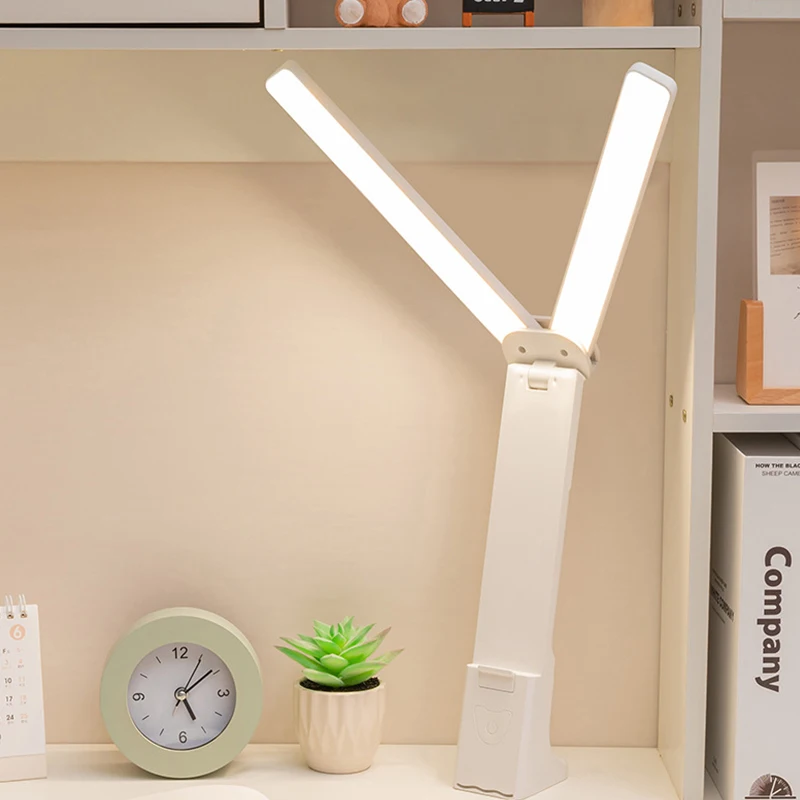LED Table Lamp Night Light Nordic Study Dual Lights USB Rechargeable Portable Foldable Lamps for Children Home Decoration