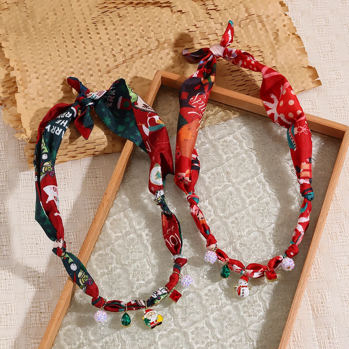 Multicolored Knot Scarf Short  - Crystal Choker Necklace review and price