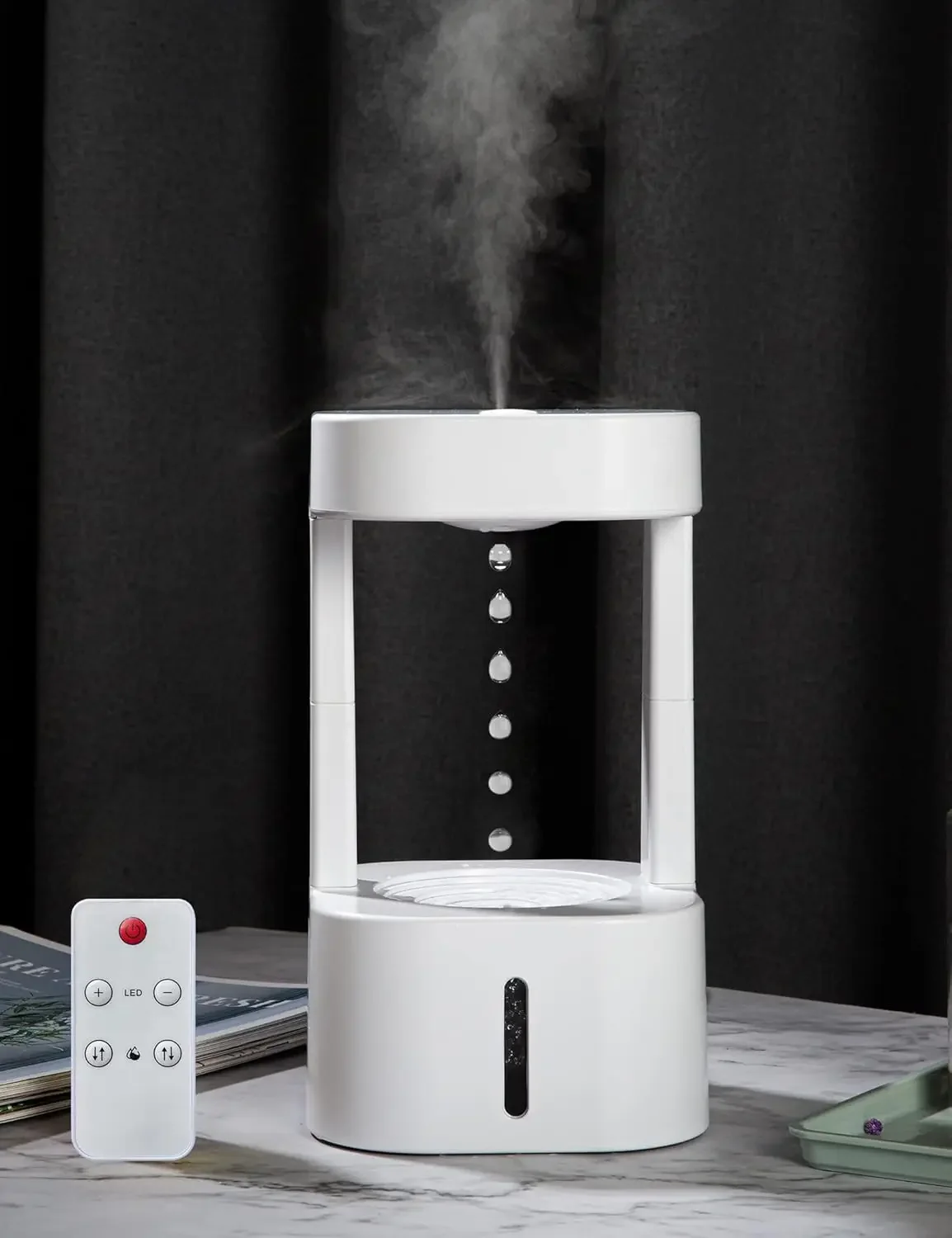 

Cool Anti Gravity 580ML Humidifiers with Lights for Bedroom, Anti Gravity Droplets Air Humidifier, Auto-off Humidifier