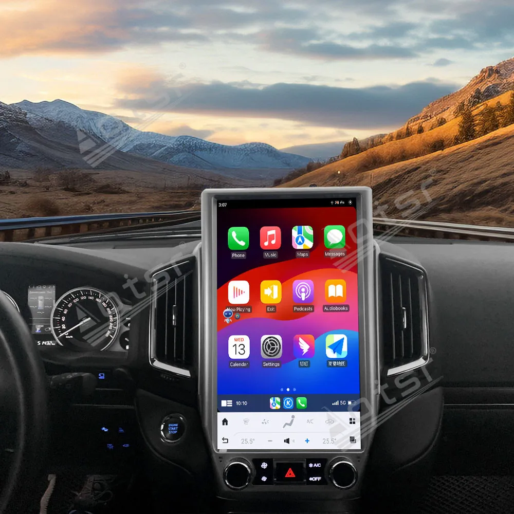 16 بوصة أندرويد 9 CarPlay راديو السيارة لتويوتا لاند كروزر 2016-2020 شاشة تعمل باللمس مشغل وسائط متعددة نظام تحديد المواقع والملاحة رئيس وحدة BT