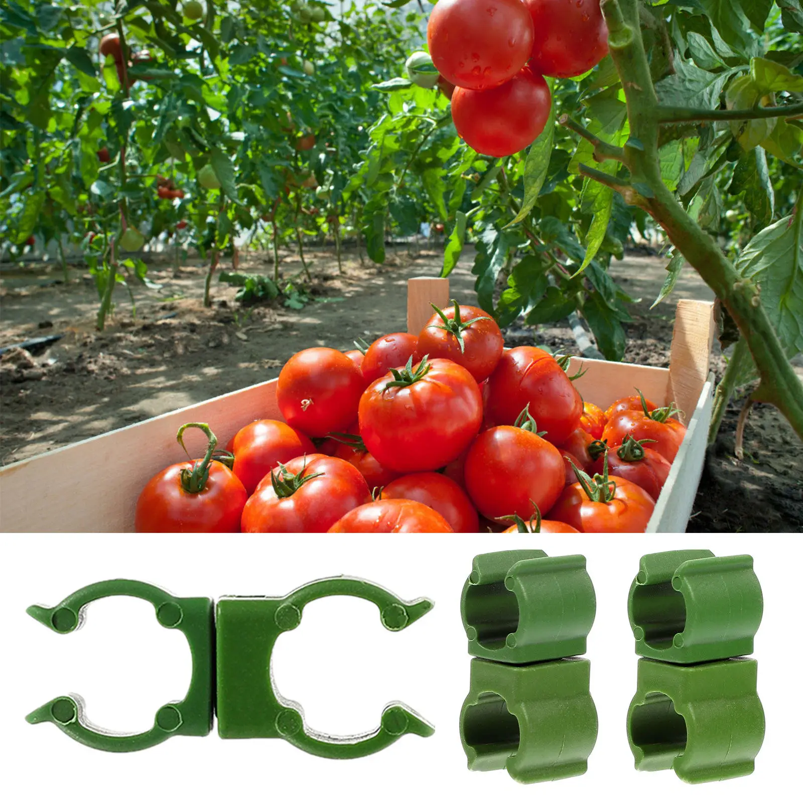 10Pcs Rotating Plant Clip Heavy Duty Weatherproof Plastic Plant Clips for Garden Stems Tomato Stalks Tree Branches Flower
