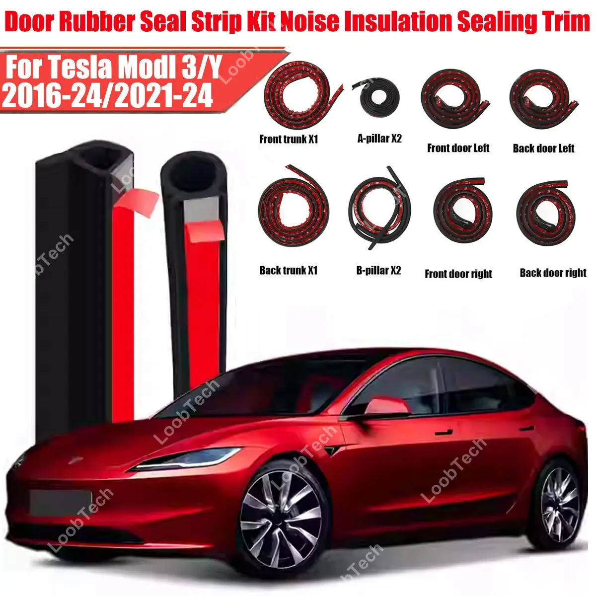 

Комплект уплотнительных лент для дверей, резиновые ветрозащитные и шумопоглощающие ленты для Tesla Model 3, самоклеящиеся, для дверей и капота, звукоизоляционные.