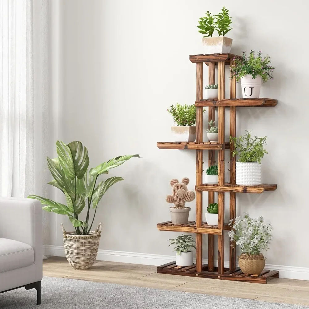 

7 Tier Plant Stand Indoor, Bonsai Display Shelf, Wood Plant Holder