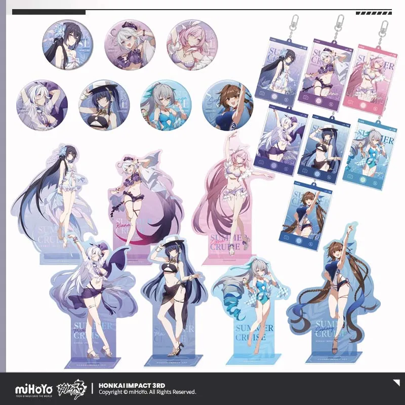 Sunsyea Honkai Impact 3. offizieller Merch miHoYo Original authentischer Acryl-Ständerabzeichen-Schlüsselanhänger der YYXR-Serie 3, Elysia Kiana
