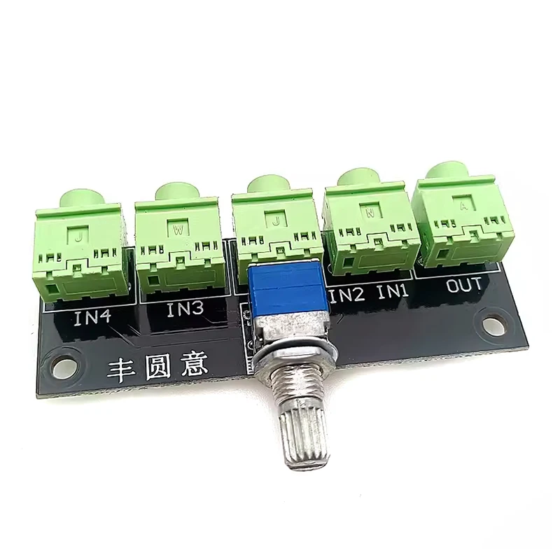 Hifi 4 Ways Audio Signal Switching Board For Diy Amplifier 3.5 Headphone Stand Dual Channel Rotary Switch Sound Source Switcher