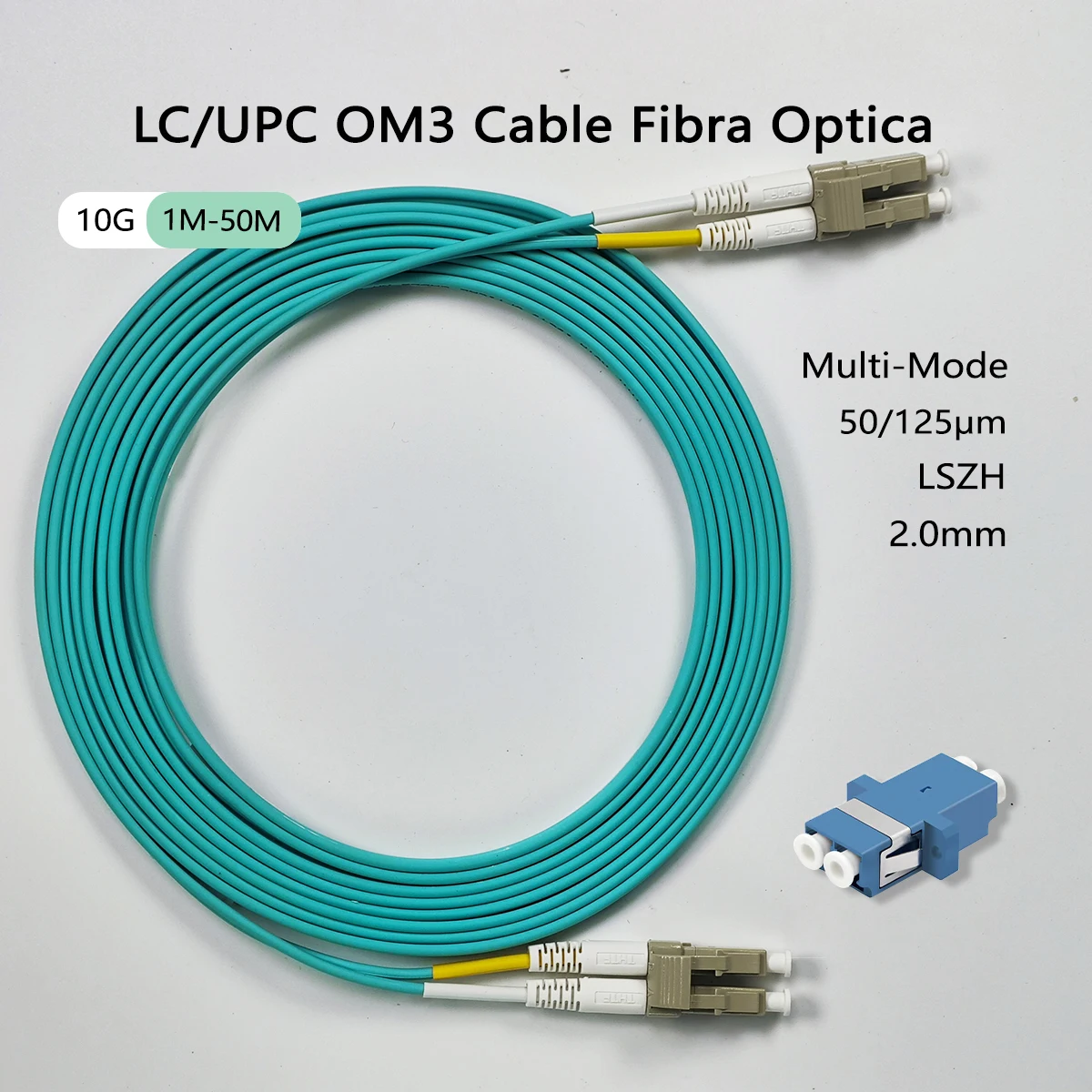 OM3 Multimode Fiber Patch Cable LC/UPC To LC/UPC Duplex 1M-50M 2.0mm 10Gbps Fiber Optic Jumper Data Center Network Cable