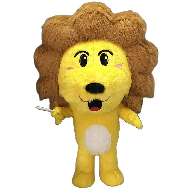 2m2.6m Large Giant Inflatable Fur Lion Costume Adult Full Walking Mascot Suit Entertainment Blow Up Cosplay Performance Clothing