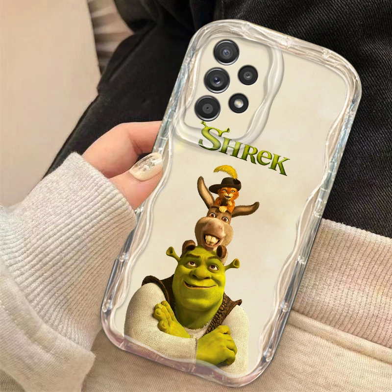 Funny Cartoon Shrek Disney For Samsung Galaxy A55 A73 A72 A71 A54 A52 A51 A50 A35 A34 A33 Soft Transparent Wave Oil Phone Case