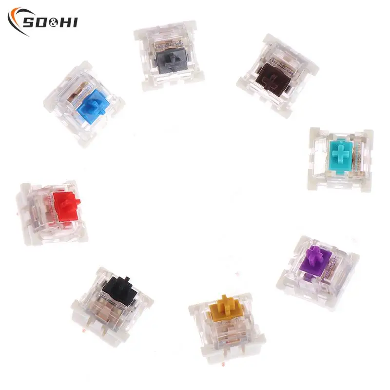 10 teile/los mechanische tastatur schwarz blau braun rot schlüssel schalter für ciy buchsen smd 3pin dünne pins kompatibel mit mx schalter