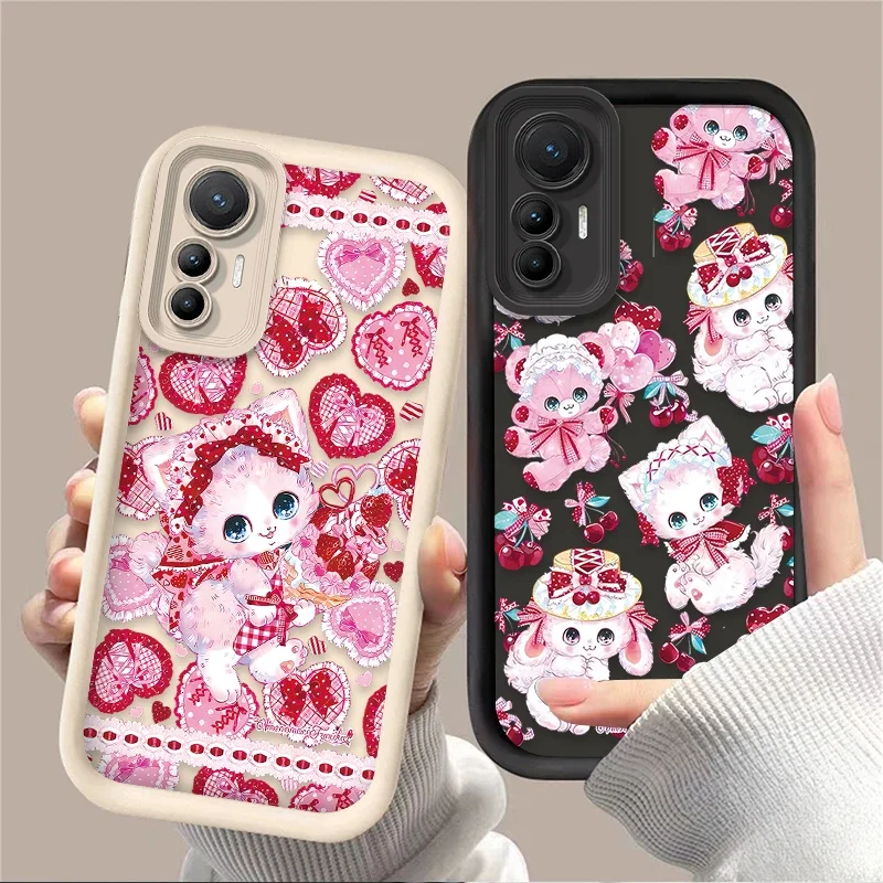 Lovely Lolita Cartoon Cat Case for Xiaomi 14T 11T 13T 12T 13 12 11 Lite 5G NE POCO X6 X5 F6 F5 F3 X4 GT X3 NFC M5S M6 Pro 4G