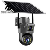 Good Outdoor 4K 8MP Wireless Solar Camera 4G Sim Dual Lens Wifi IP PIR HD Night Vision Camera V380Pro PTZ Security CCTV Monitor