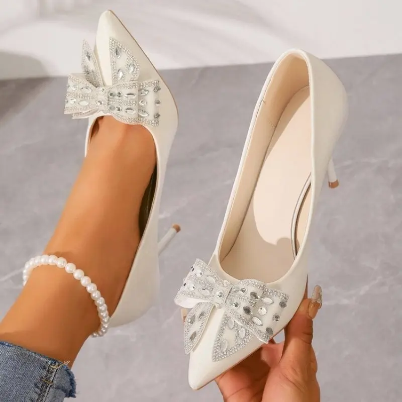 2024 Newest Cinderella Shoes Rhinestone High Heels Women Pumps Pointed Toe Crystal Heels for Women Heels Women Shoes High Heels