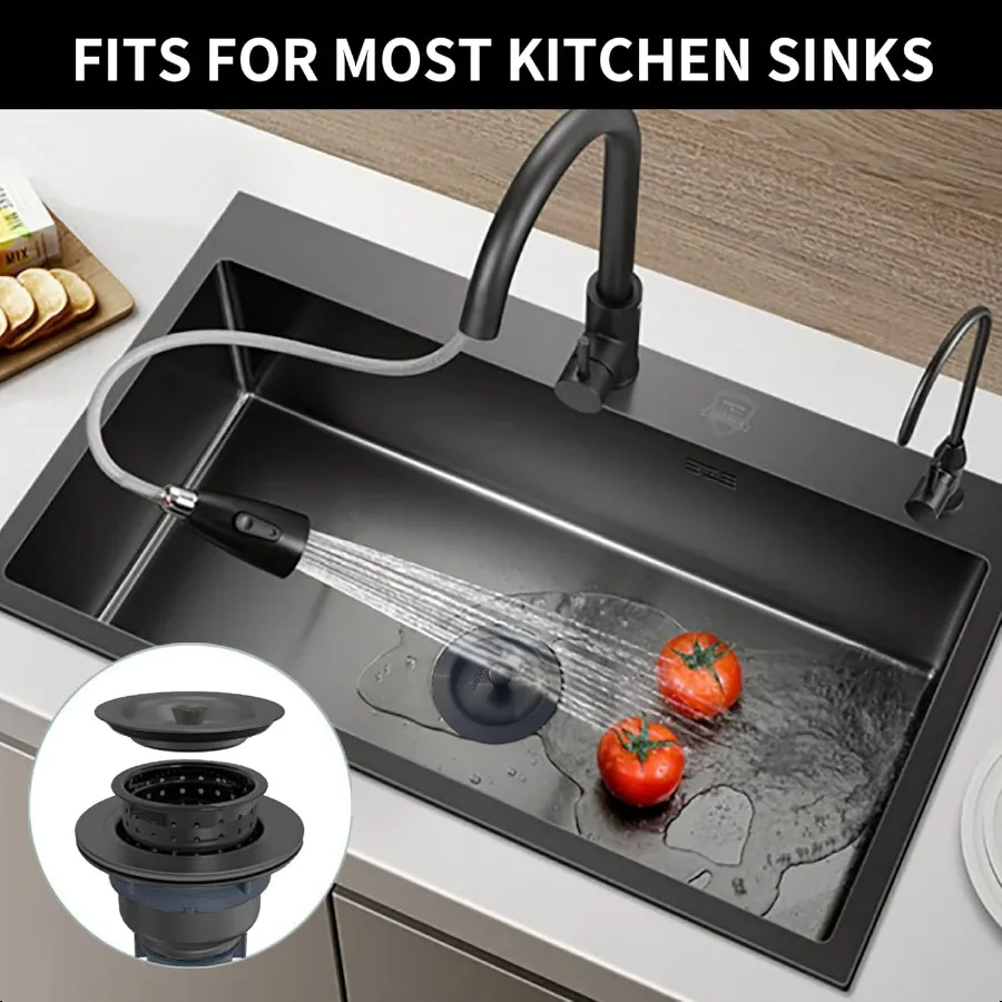 مصفاة حوض المطبخ بالوعة استنزاف الجمعية عدة 31 2 بوصة مع بالوعة المطبخ استنزاف Basket304 حوض الفولاذ المقاوم للصدأ سدادة غطاء LidSt