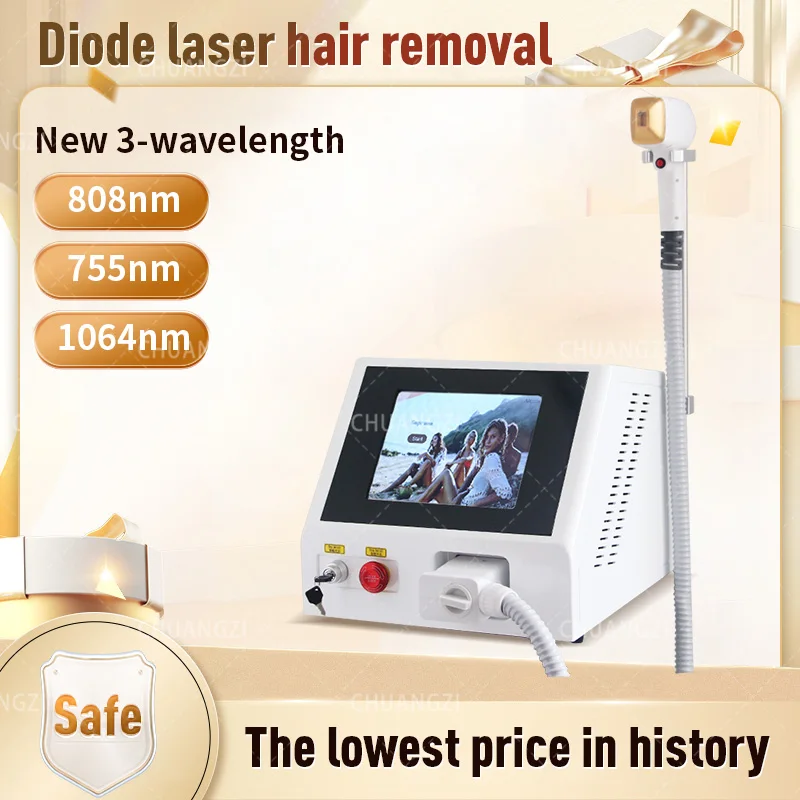 

Portable 3000W 808nm Diode Laser 755 808 1064nm Wavelength Freezing Point Painless Permanent Hair Removal