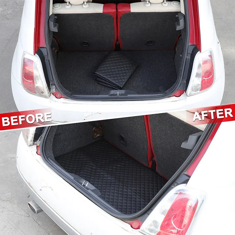 

1Pcs PVC black For Fiat 500 2007-2015 Car trunk pet pad anti-dirty pad car interior modification protective accessories